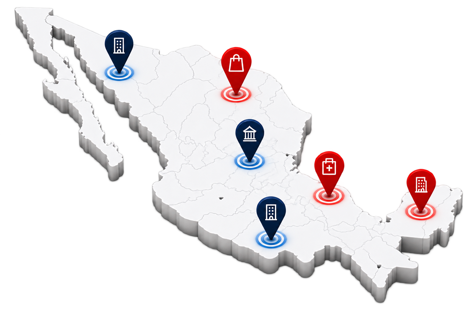 Mapa de México con cobertura nacional